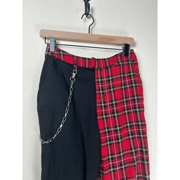 Hot Topic Women's Size Small Pants Plaid Colorblock Grunge Goth Punk Rock Black - Picture 4 of 11